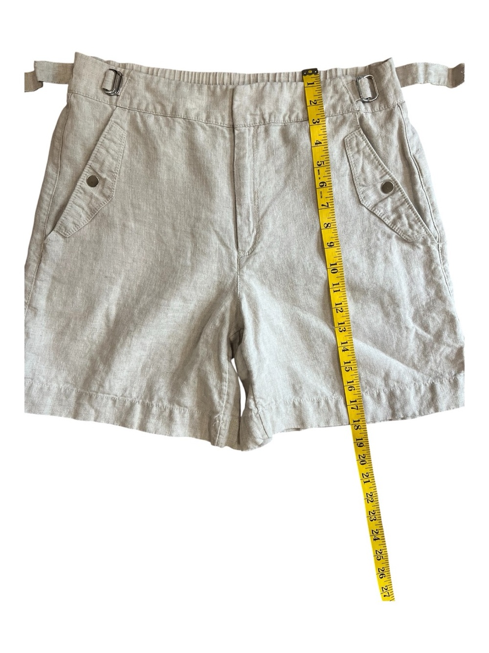 ATHLETA Bermuda Beige 100% Linen Shorts Size 12 Women NWOT - Picture 8 of 10
